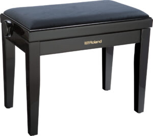 ROLAND RPB220-PE ADJUSTABLE PIANO BENCH, POLISHED EBONY, VELOUR SEAT