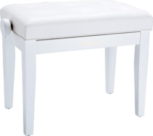 ROLAND RPB300-WH ADJUSTABLE PIANO BENCH, SATIN WHITE, CUSHIONED SEAT