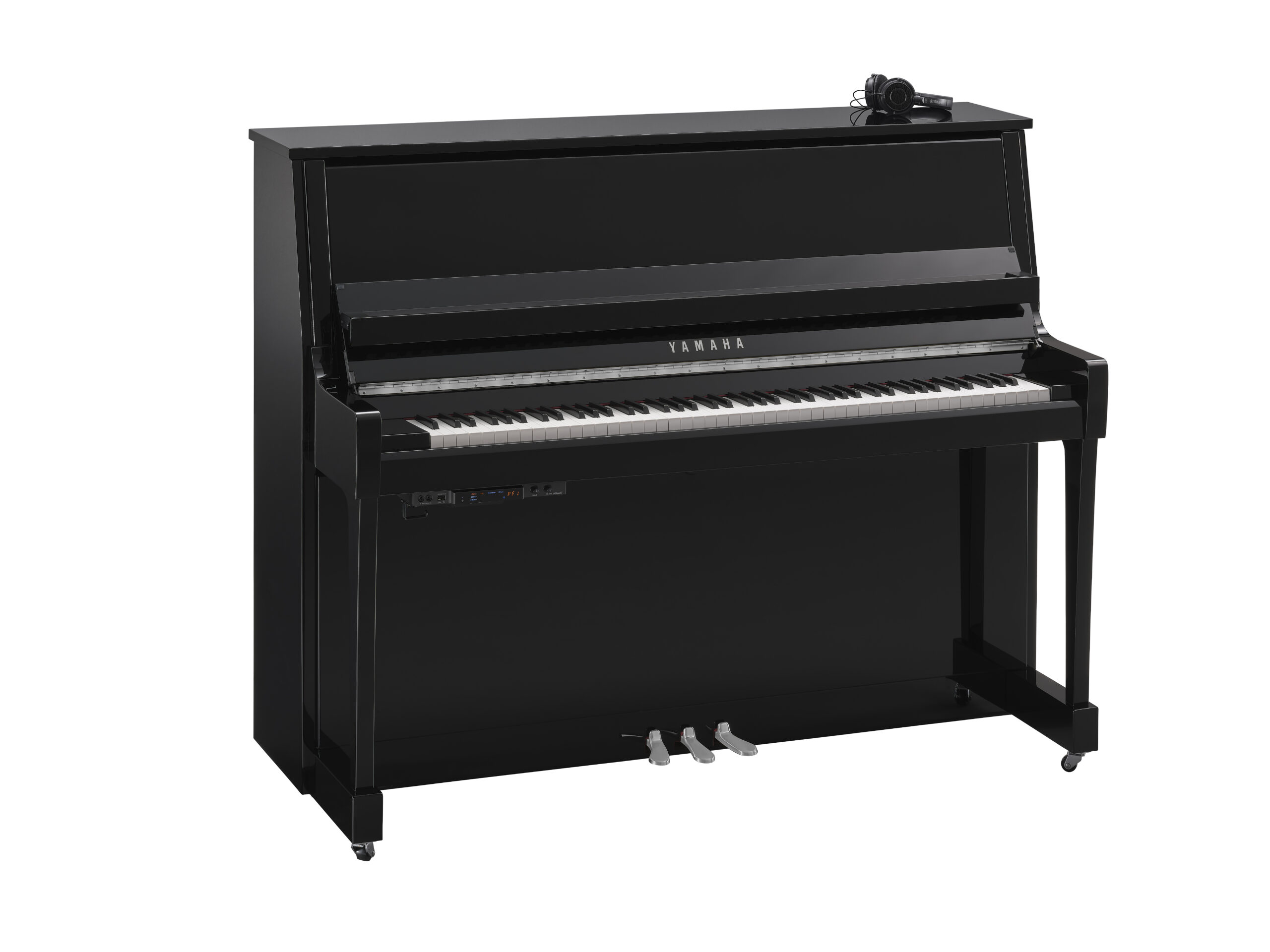 Yamaha B30SC3-PE Silent Upright Piano 121cm Polished Ebony Chrome Fittings