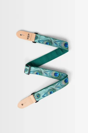 Kala Peacock Print Ukulele Strap Green