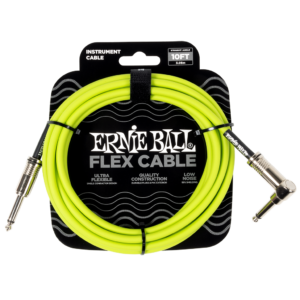 Ernie Ball Flex Instrument Cable Straight/Angled 10ft - Green