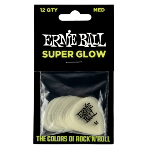 ERNIE BALL MEDIUM SUPER GLOW PICKS - 12 PACK